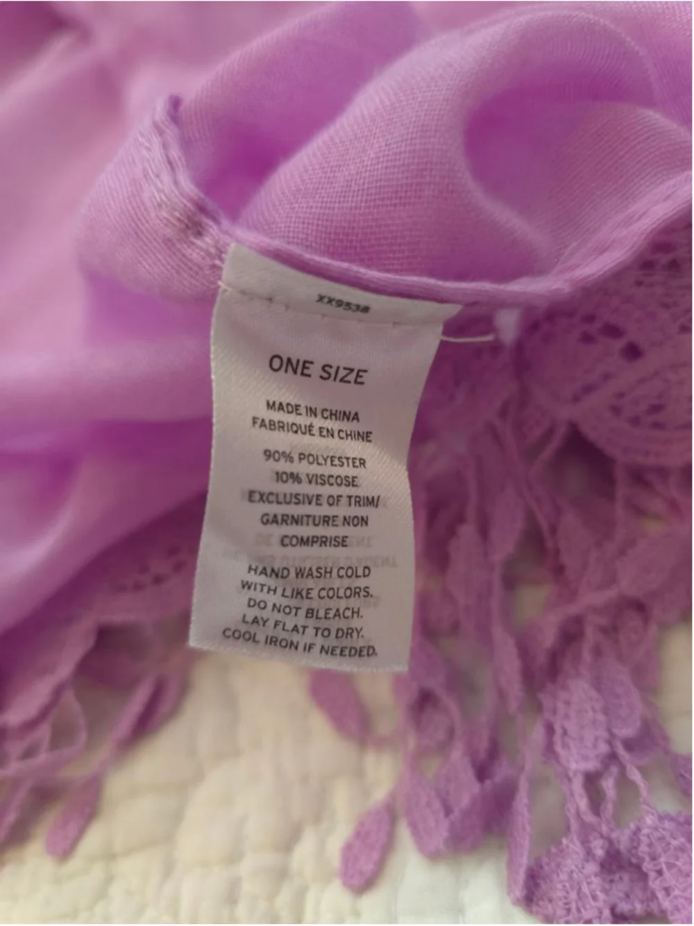 Women's CASLON Lilac Purple Fringe Sheer Lightweight One Size Kimono Beach Wrap